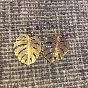 Gold Leaf Dangle Earrings